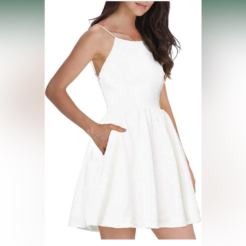 White mini dress.